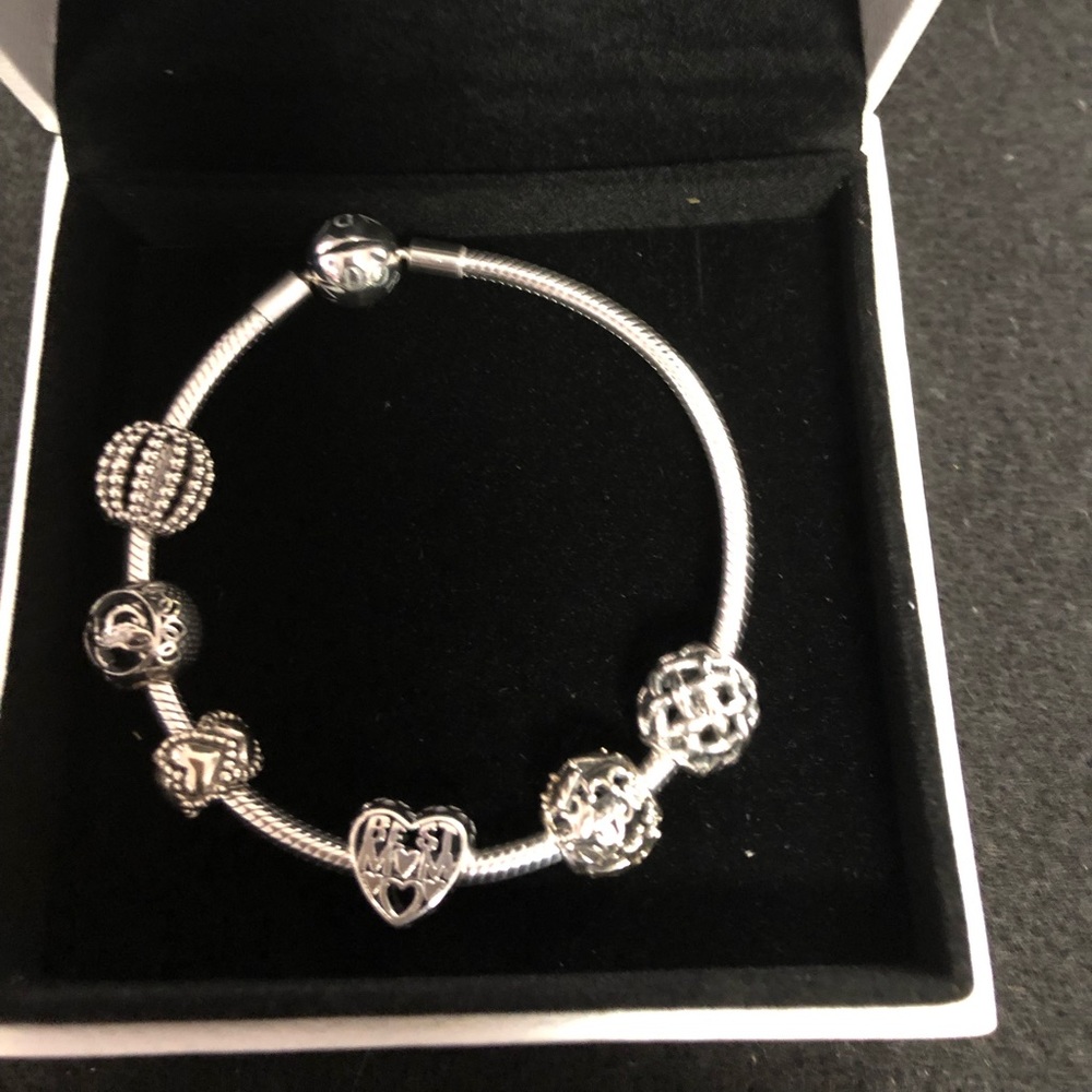Pandora s925 ale bracelet and 6 charms